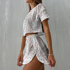 Sports And Leisure Suit Women's Printed Short Two-piece Set