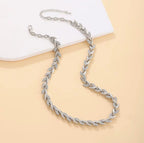 2PCS Glass Leaf Necklace Set Elegant Rhinestone Chain Necklace Bracelet For Women Fashion Luxury Jewelry Set