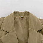 Khaki Oversized Sleeveless Blazer & Shorts Co-ord Set