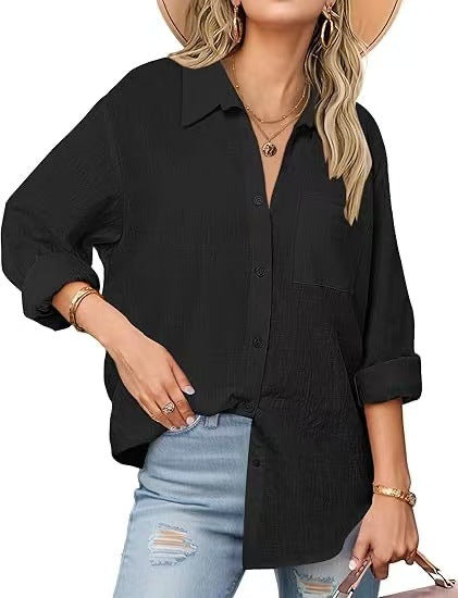 Chemise décontractée à manches longues pour femme