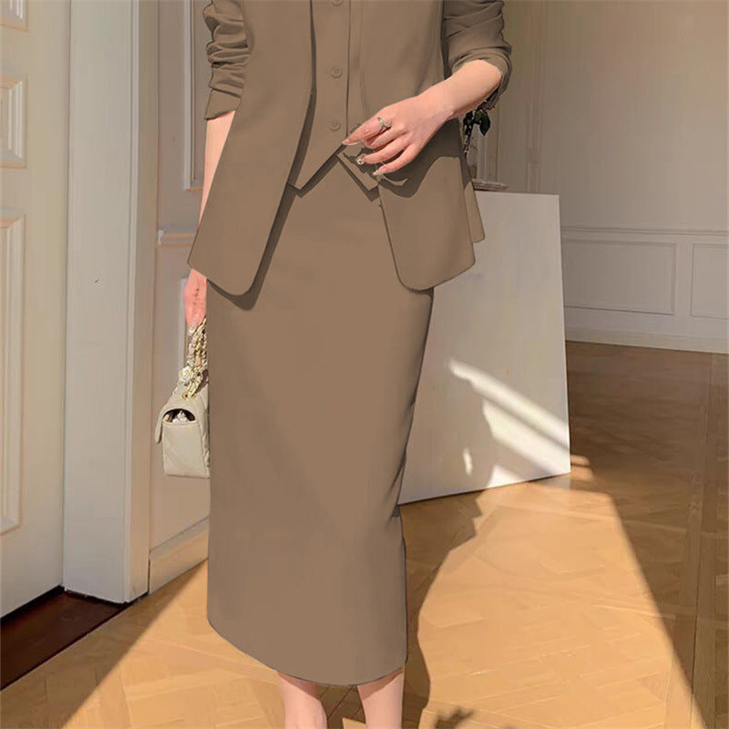 Slimming Loose-fitting Casual Suit Skirt Two-piece Set