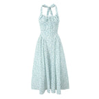 Fashion French Floral Halter Dress Women