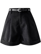 Fashion Brown Corduroy Shorts For Women