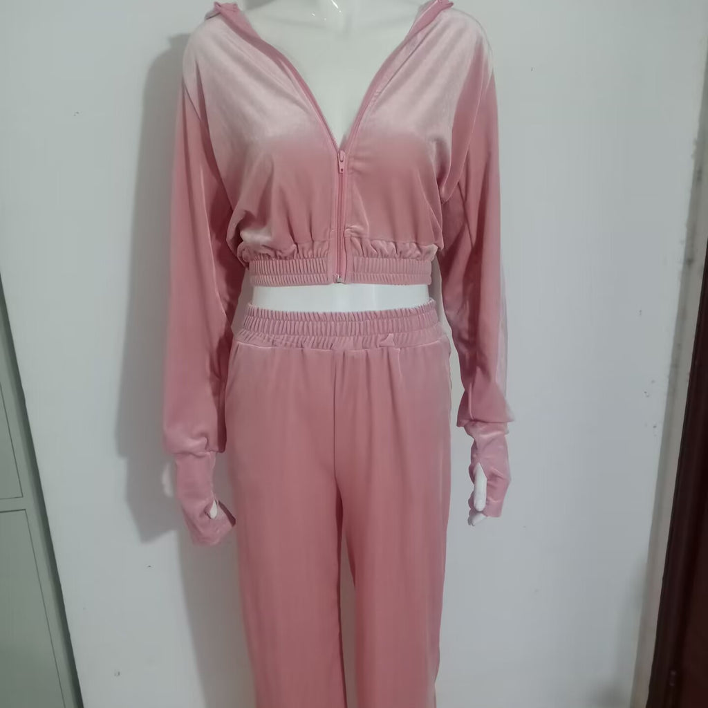 Hooded Casual Sweatshirt Suit Two-piece Set