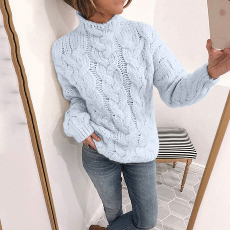 Explosive High-Neck Fashion Twist Sweater Women