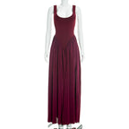 Sleeveless Patchwork Chiffon Dress For Women