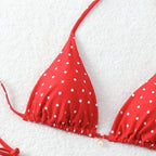 Womens Sexy Printed Drawstring Bikini Swimsuit