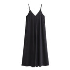 All-matching Camisole Elegant Midi Skirt Dress Solid Color