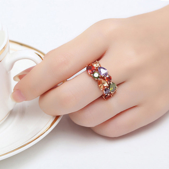 Colored zircon rings Hover Image