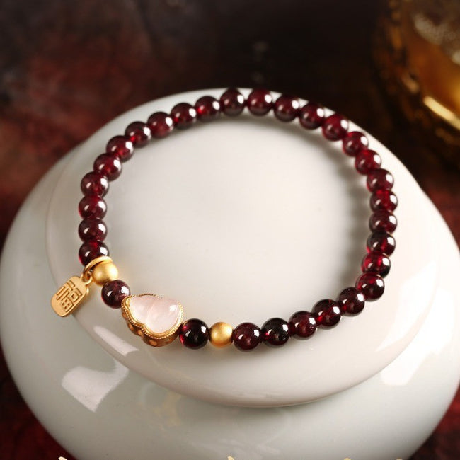 Gourd Bracelet Simple Garnet Bracelet For Women Hover Image