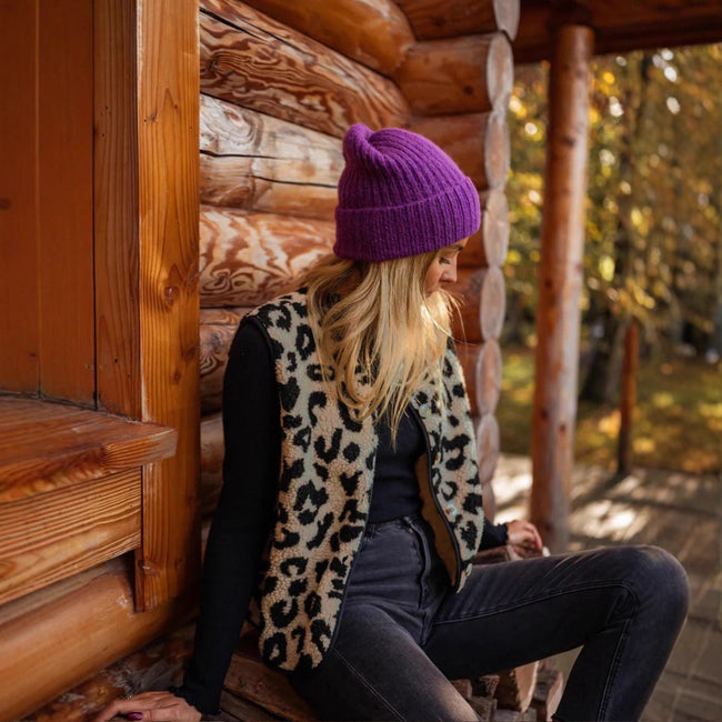Elegant Leopard Fur Vest For Women Main Image