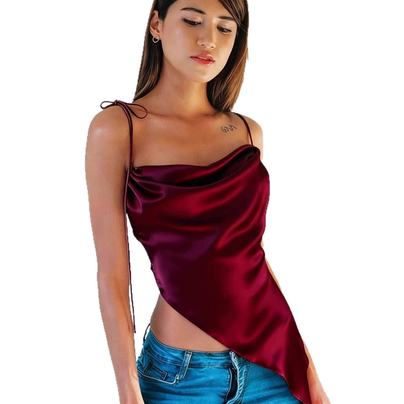 Womens Satin Slip Camisole Top For Outwear
