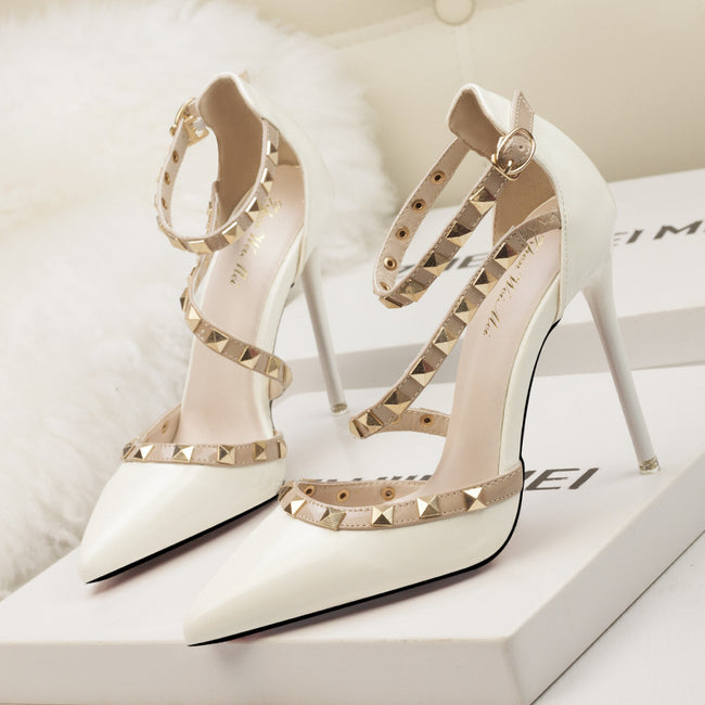 Women's Shallow Pointed Toe Stiletto High Heels Hover Image