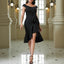 Women's Off-the-shoulder V-neck Ruffled Pleated Waist Slit Dress