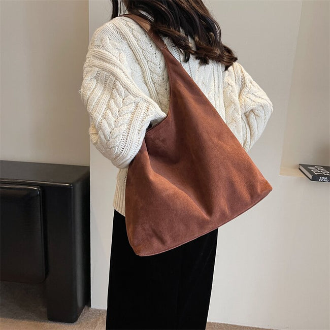 Retro Suede Versatile Tote Bag Matte For Women Main Image