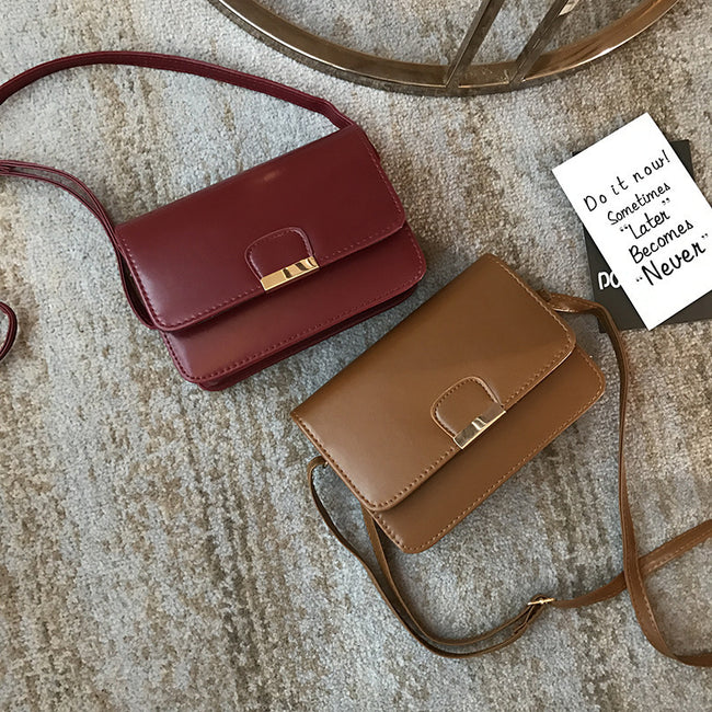 New Style Oily Leather Simple Shoulder Messenger Bag For Women Main Image