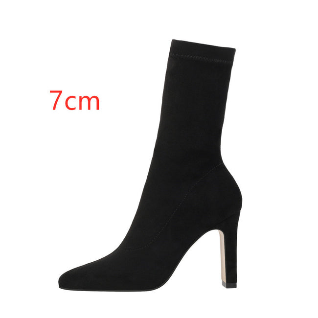 Square heel mid-tube high heels Main Image