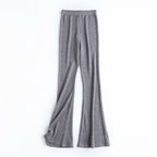 Slim Short Long Sleeved T Shirt Women  Highwaist Flared Trousers
