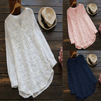 European And American Women's Lace Embroidered Long Sleeve Shirt