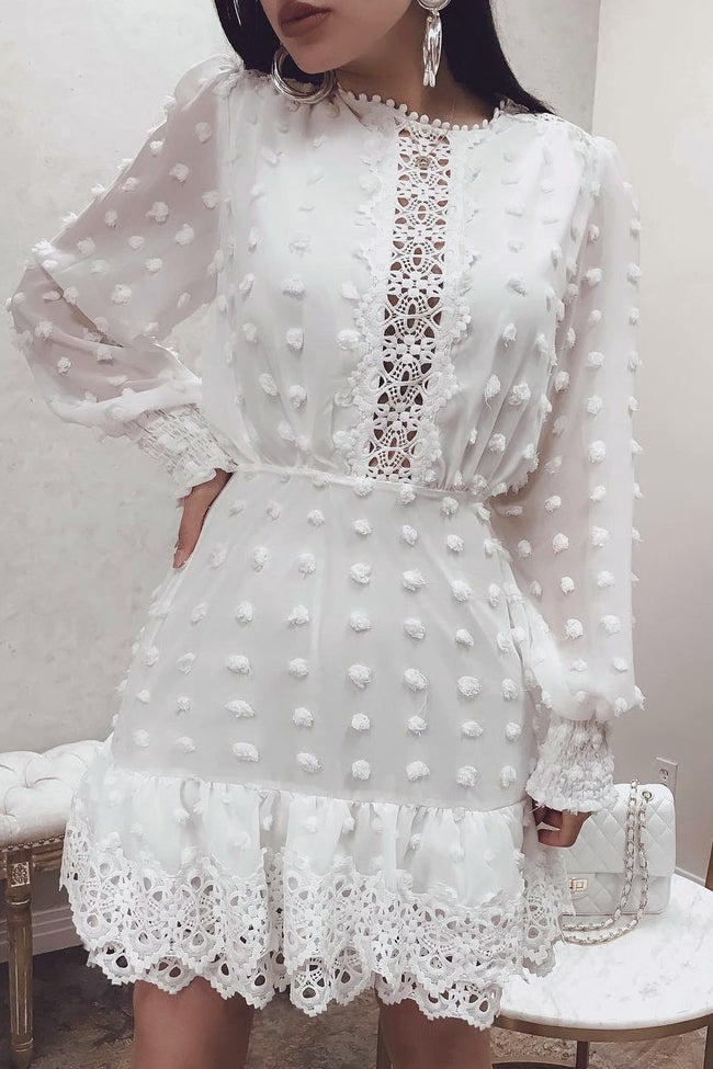 Women's Hollowed Chiffon Dress Formal Dress Lady Dress Hover Image