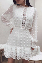 Women's Hollowed Chiffon Dress Formal Dress Lady Dress