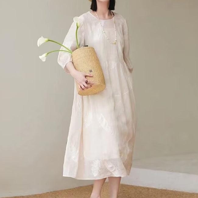 Women's Fashion Personality Linen Dress Hover Image