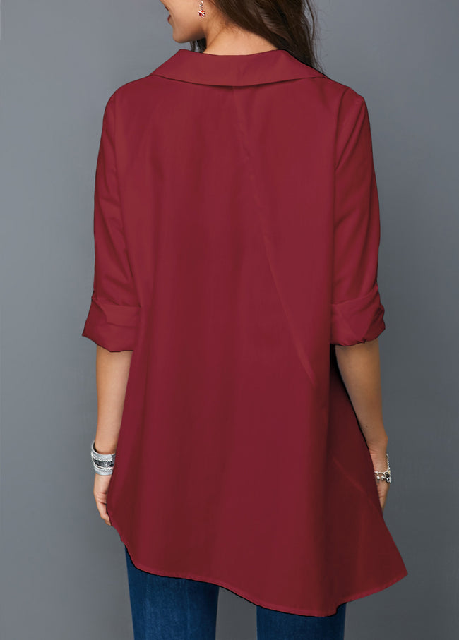 Women white shirt  colorful button simple tops Main Image