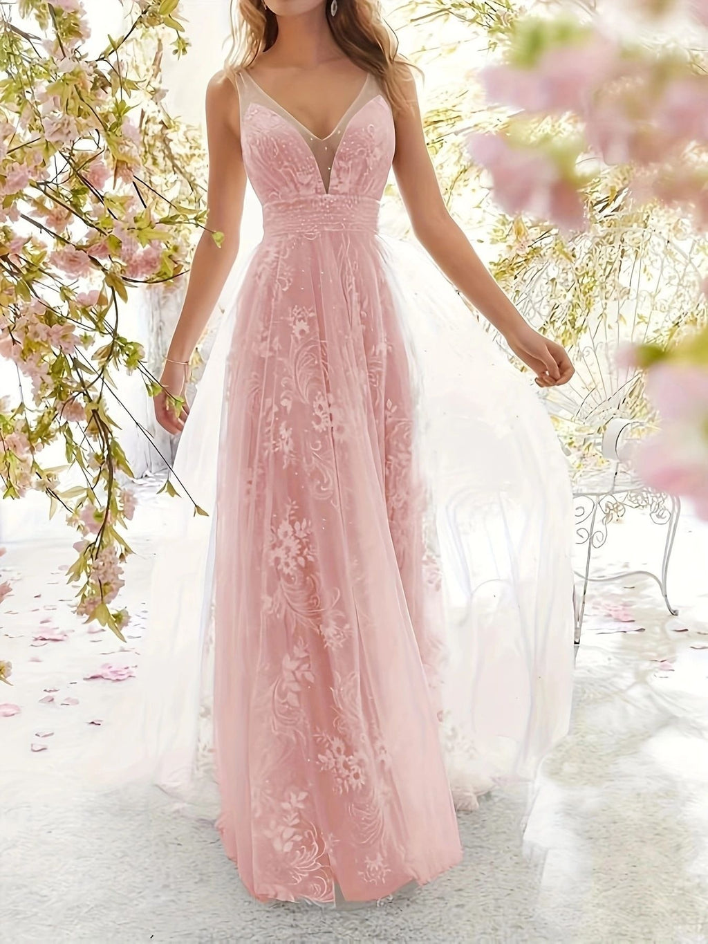 Explosive Sexy B-Neck Sleeveless Lace Wedding Dress