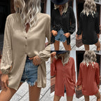Casual Loose Single Breasted Shirt Dress Women