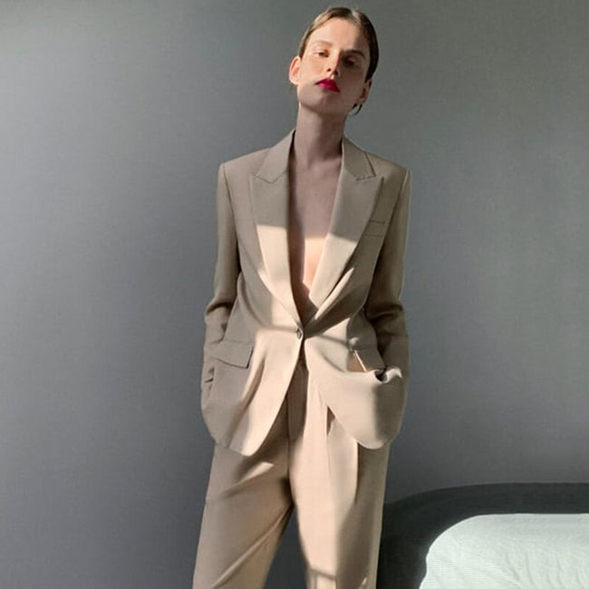 Slim Fit, All-match Buttoned Draped Blazer Hover Image