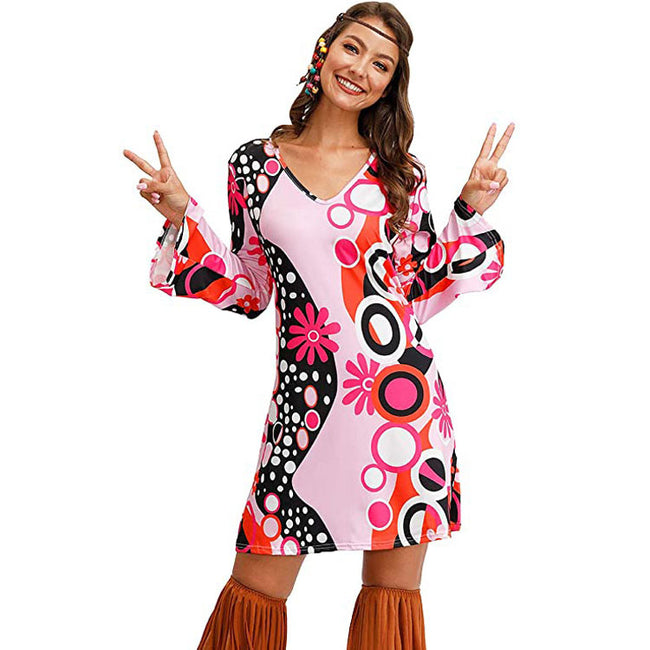 Hippie Clothing Print Dress Women Hover Image