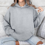 Loose Hooded Multi-color Sweater For Women