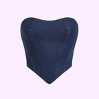 Short Sassy Tube-top Denim Vest For Women To Wear Outside