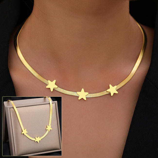 Stainless Steel Necklaces Gothic Blade Snake Chains Stars Choker Statement Light Luxury Temperament Necklace For Women Jewelry Hover Image