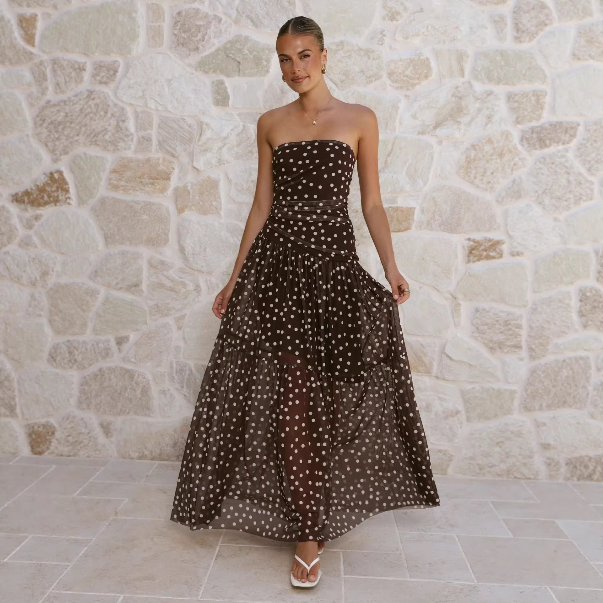 Fashionable Mesh Long Dress For Women