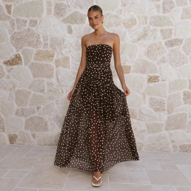 Fashionable Mesh Long Dress For Women Hover Image