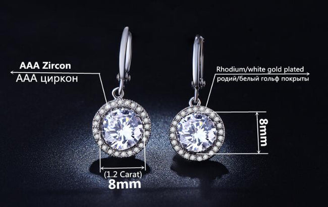 vintage round high quality cz silver color for women creolen anti allergy jewelry Main Image
