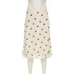 Women's French-style Color Matching Polka Dot Side Zipper Pleated Hip Skirt