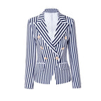 Slim-fitting Double-breasted Blazer With Vintage Stripes