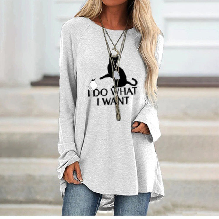 Printed long sweater