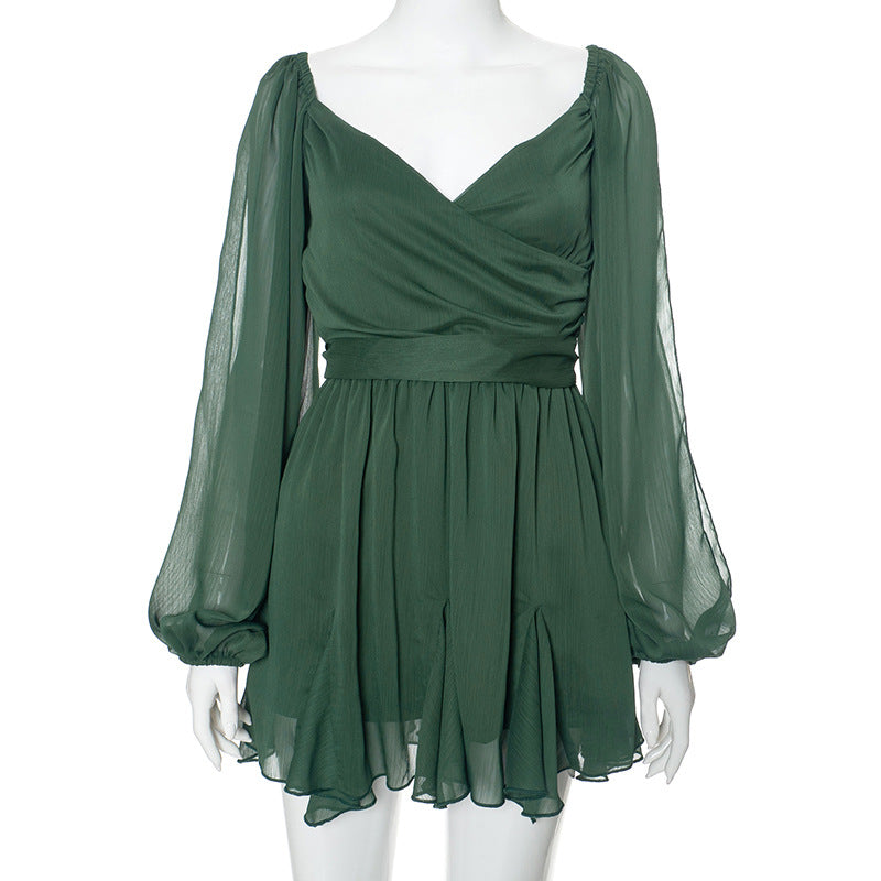 Women's Solid Color Slim Fit Short Dress