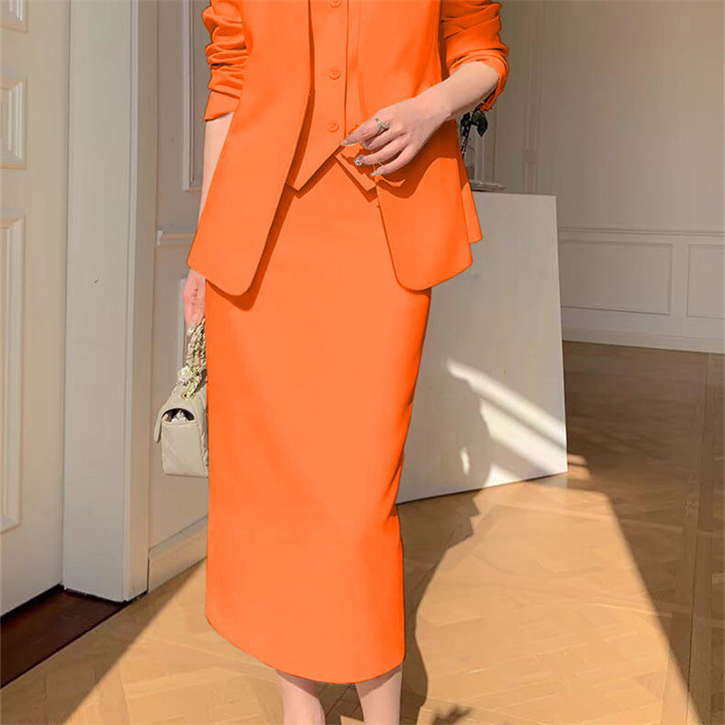 Slimming Loose-fitting Casual Suit Skirt Two-piece Set