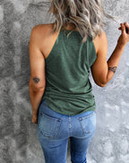 Summer New Solid Color Round Neck Sleeveless Vest For Women