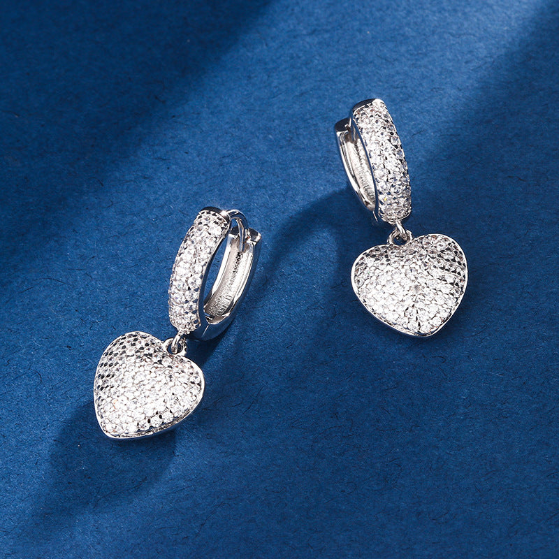 European And American-style Sweet Heart-shaped Earrings, New Summer Jewelry For Women