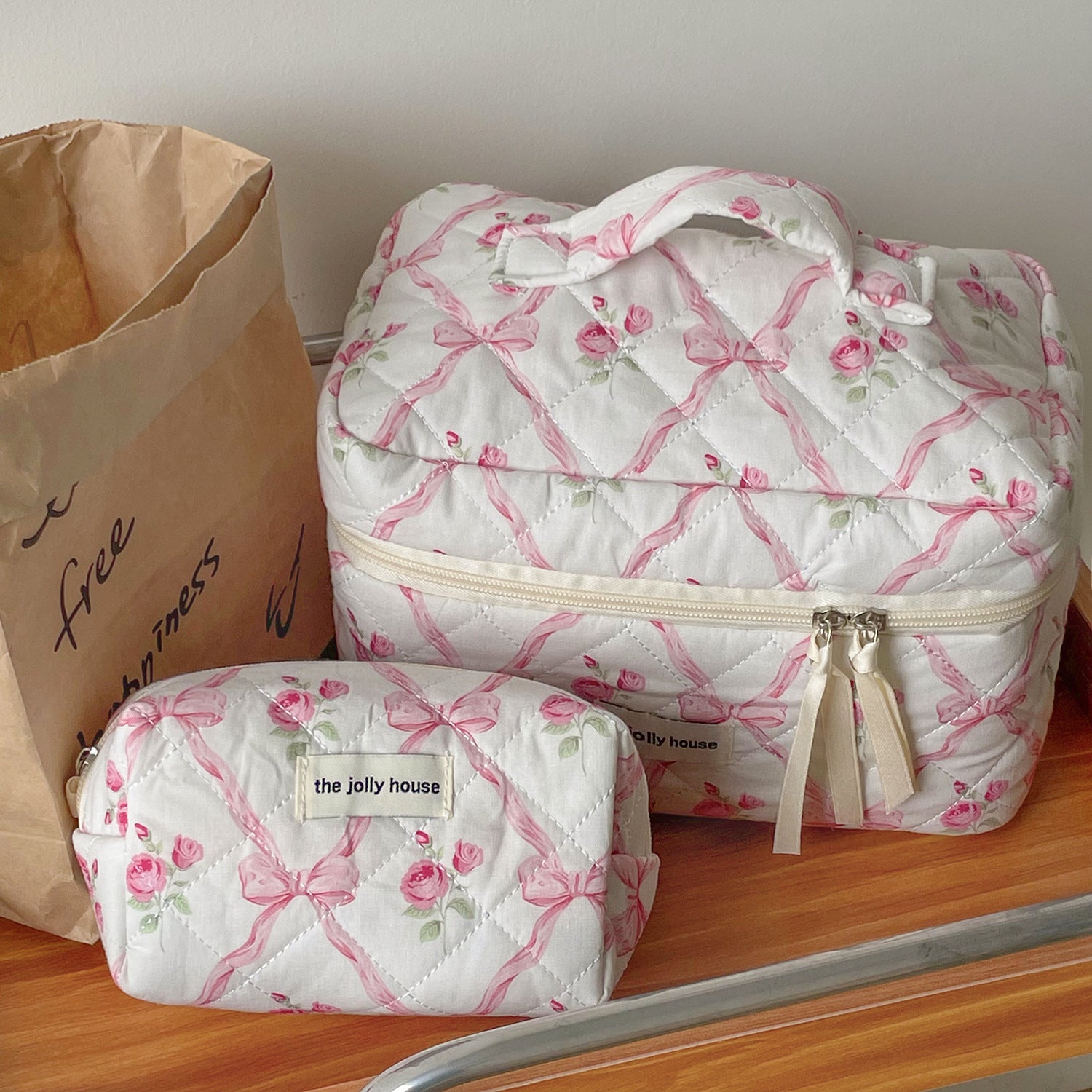 Bow-knot Flower Large-capacity Makeup Bag
