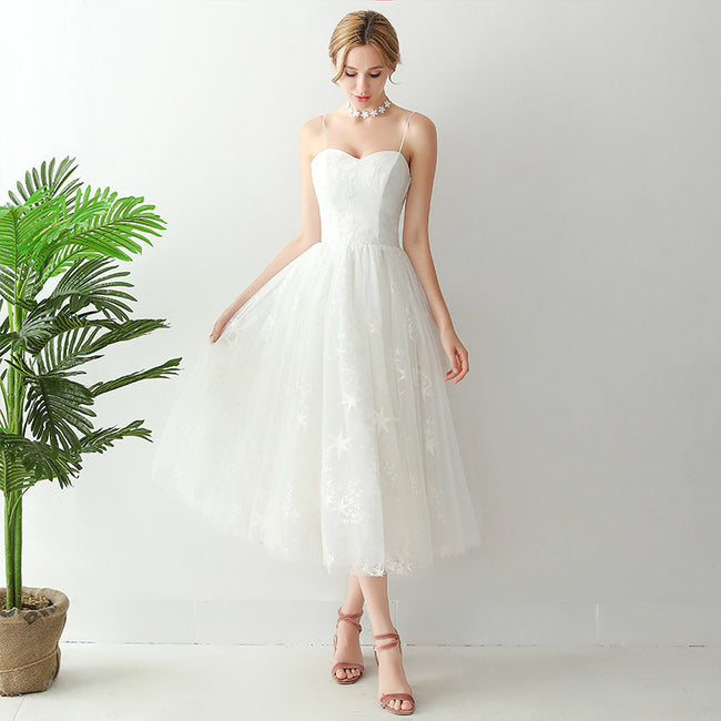 Ladies Wedding Banquet White Evening Dress Hover Image