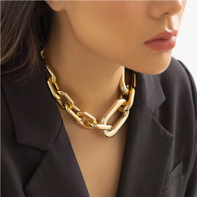 Necklaces For Women, Gold Chain Necklace Chunky,Necklace Link Chain Choker Vintage Heavy Metal Thick Chain Main Image