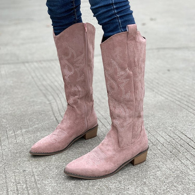 Vintage Embroidered V Cut Martin Boots For Women Main Image