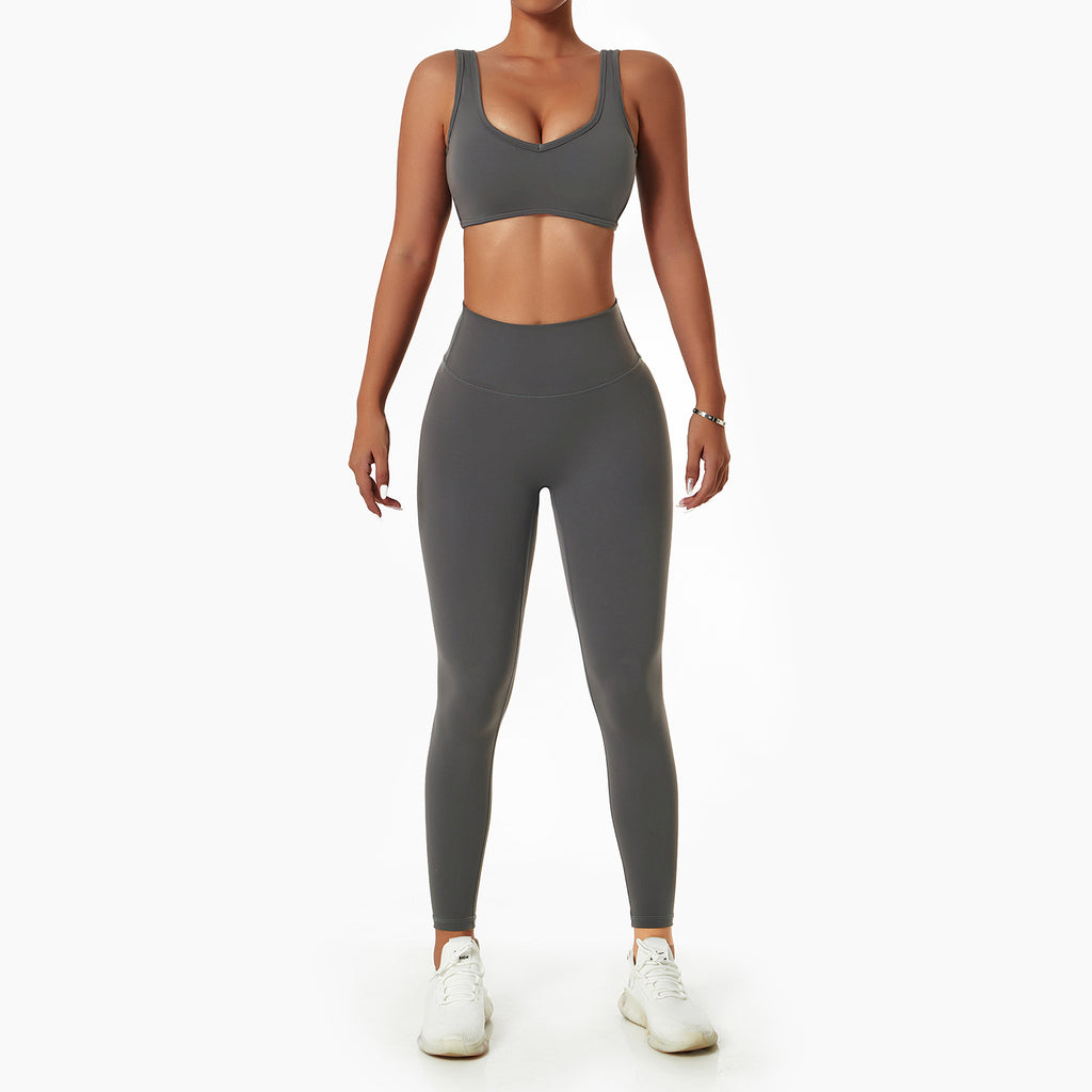 Breathable Running Fitness Suit Nude Yoga Suit