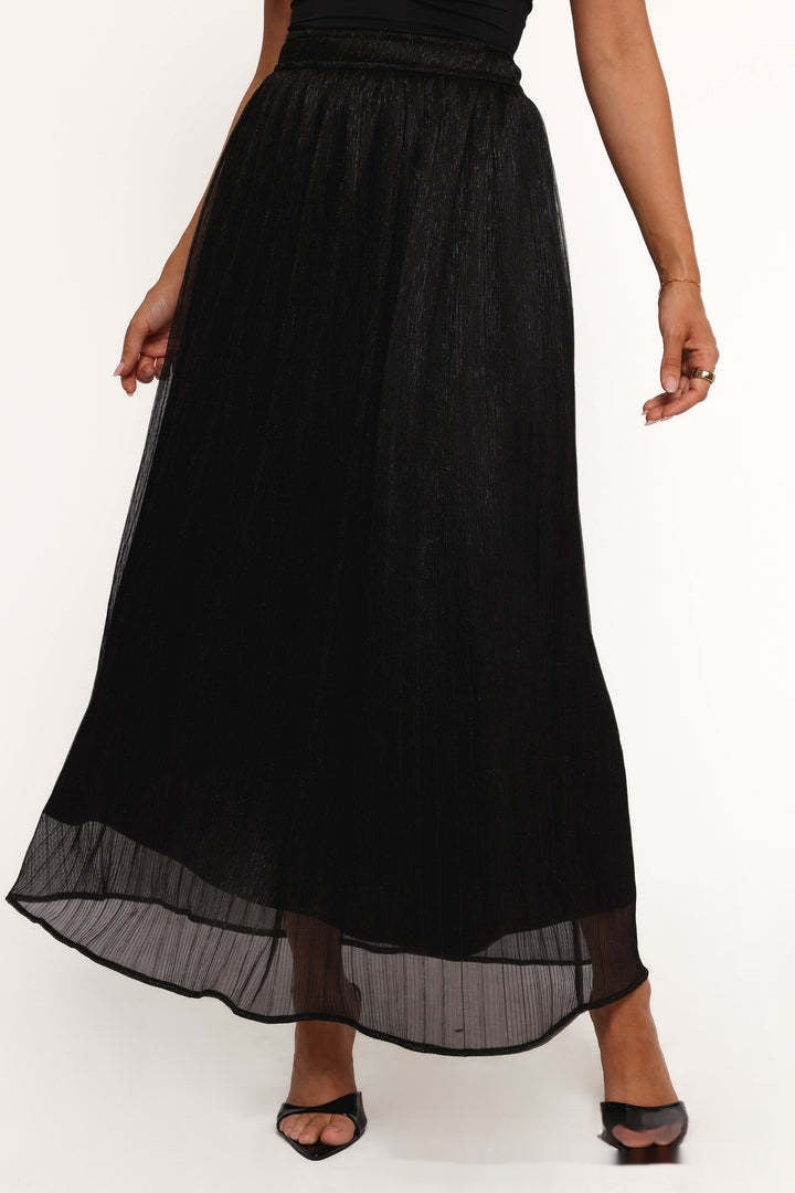 Solid Color Streamer Yarn Skirt Women's Summer High Waist Slimming A- Line Bright Silk Skirt French Style